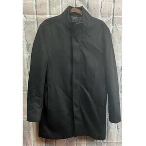 Zara Mens Black Parka Coat Size Large 100% Polyester NWOT